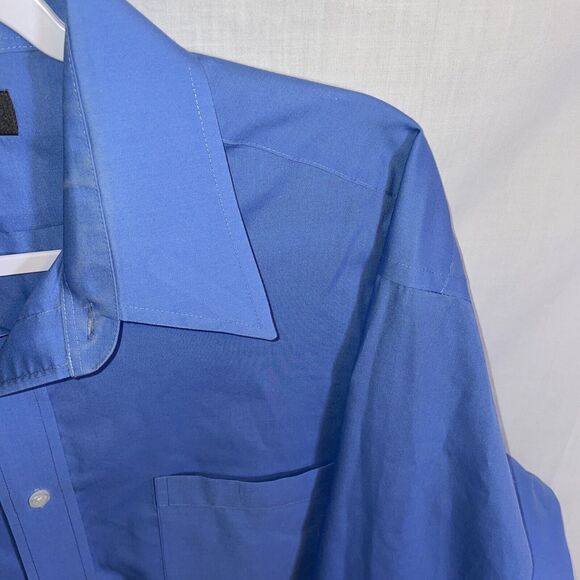 Croft & Barrow Dress Shirt Men’s Size Large Blue Cotton Broadcloth 16.5 32/33 LS - Picture 4 of 12